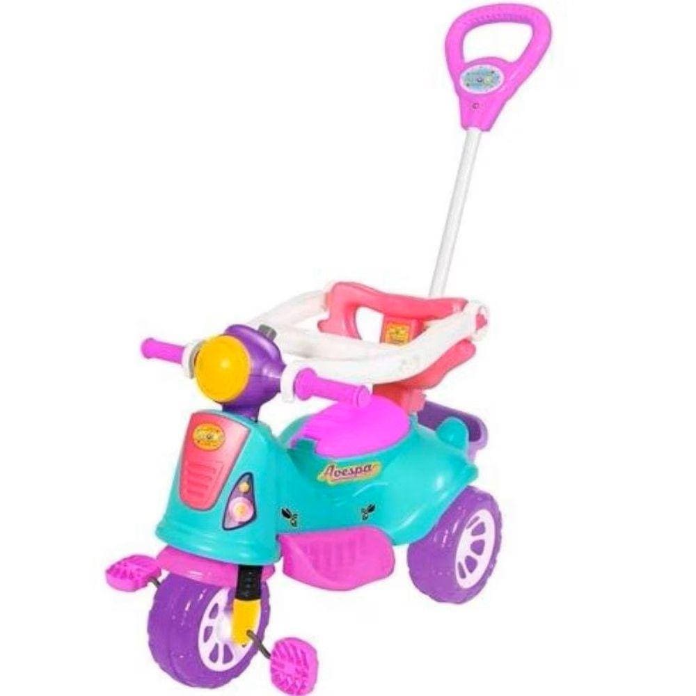 Triciclo Infantil Empurrador Com Capota Rosa BW084RS