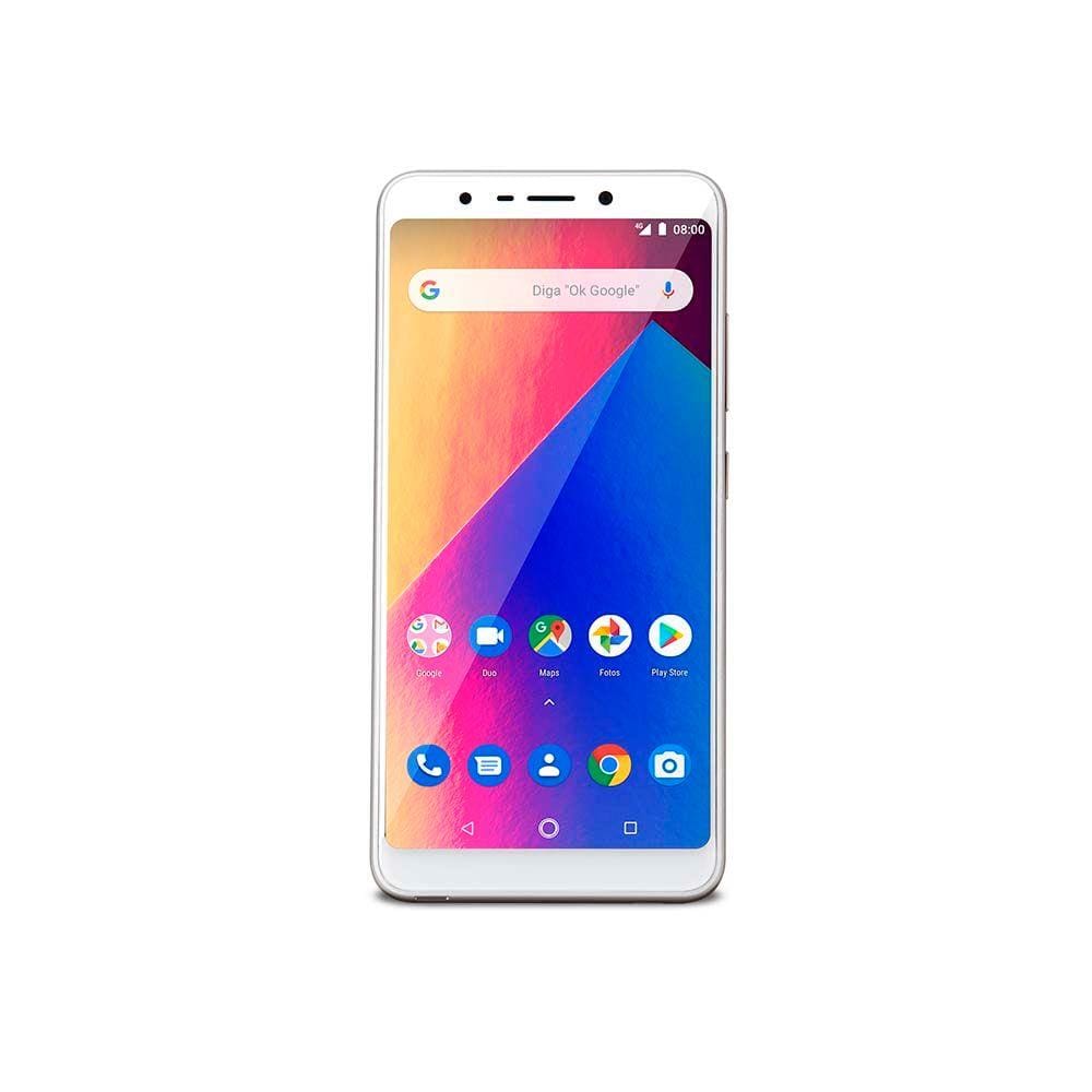 Smartphone Multilaser Ms60X Plus 2Gb Ram 16Gb Tela 5,7 Pol. Android 8.1 Camera 13Mp+8Mp Dourado/Branco - P9084