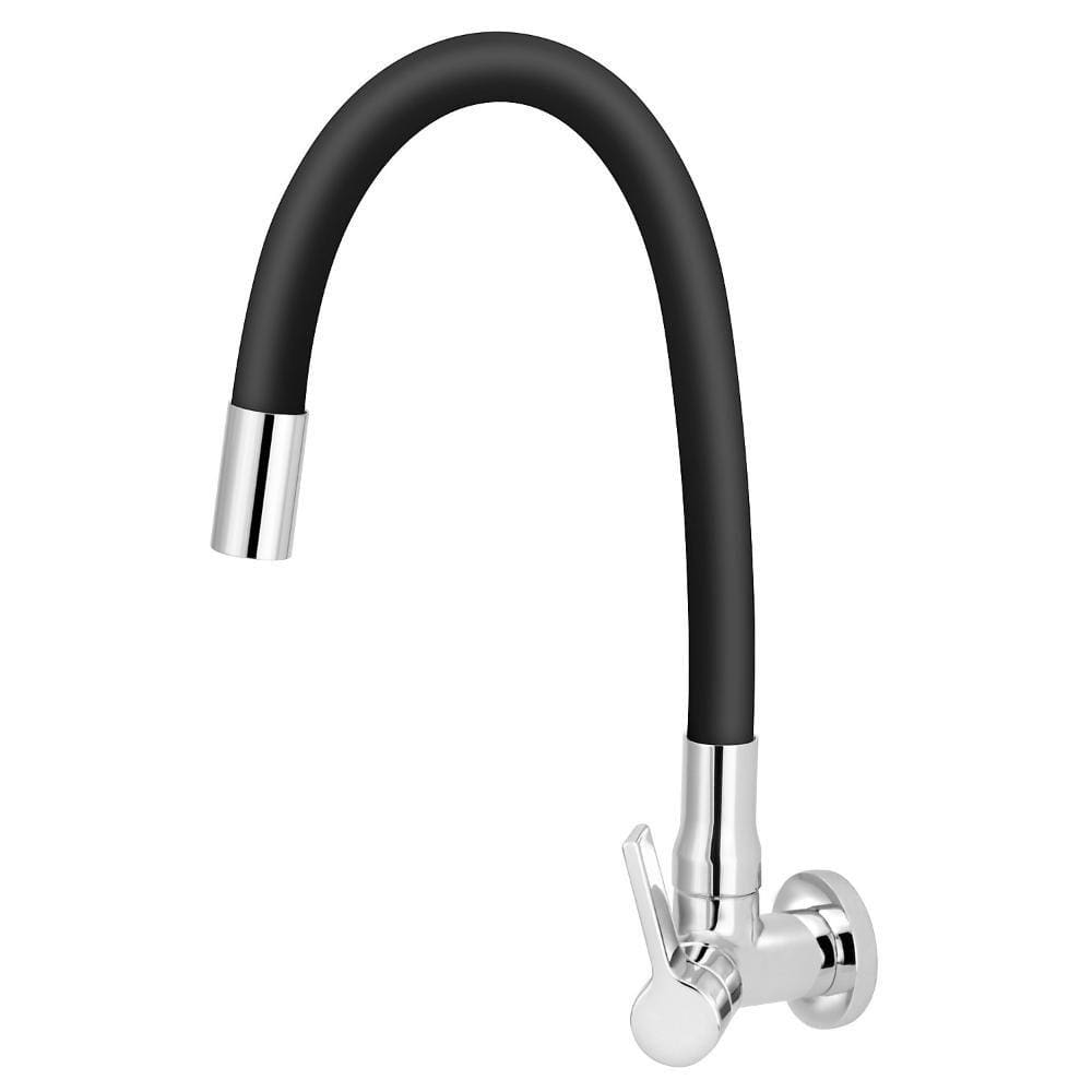 Torneira Cozinha Parede Bica Preta C62
