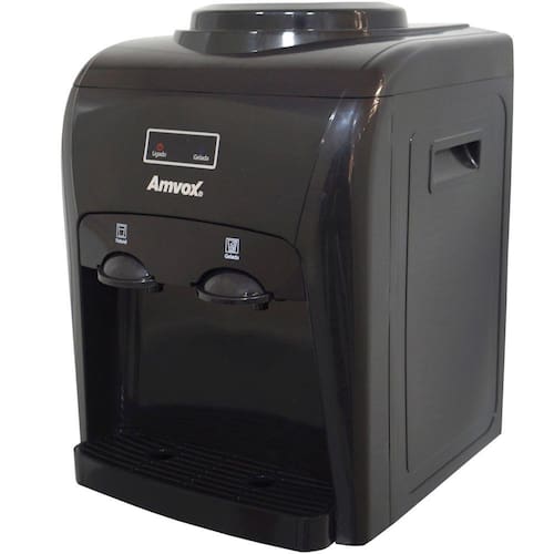 imagem-Bebedouro Refrigerado Eletrônico Bivolt Água Gelada Natural Garrafão Galão Preto Amvox Abb 240 Black