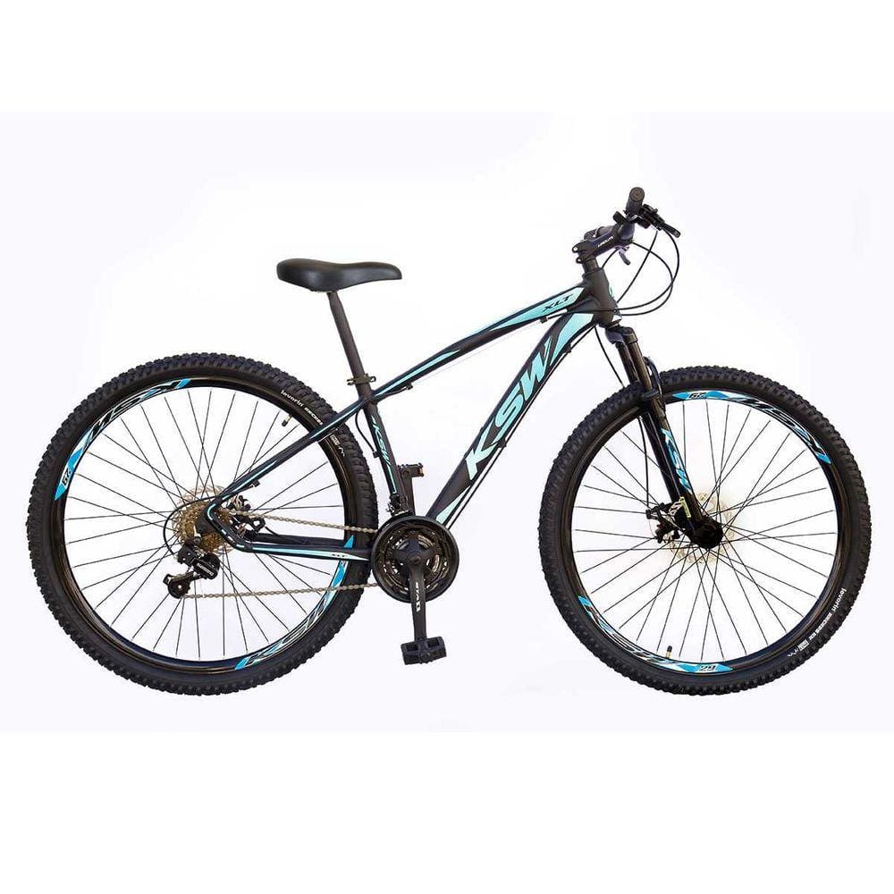 Bicicleta Aro 29 KSW XLT 2020 21v Shimano Tourney Preto com Azul 21