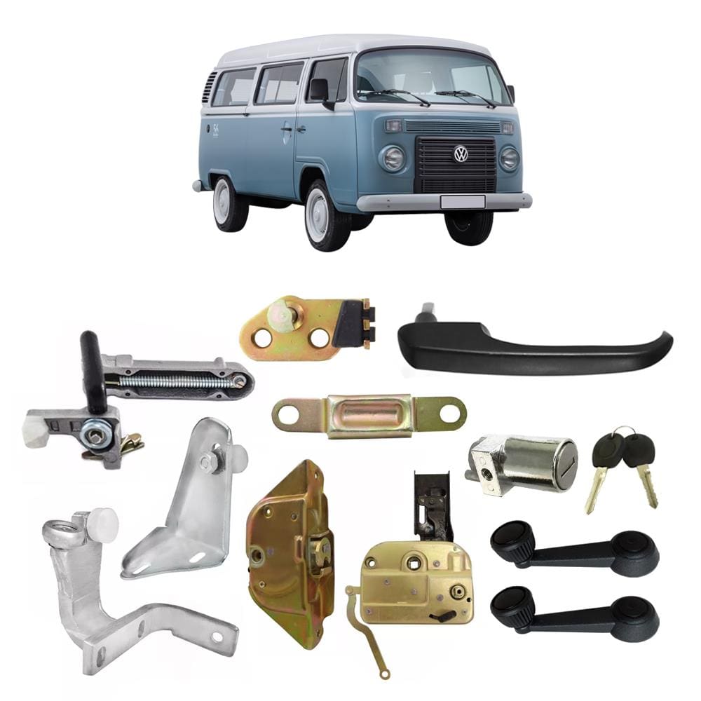Kit Fechadura Batente Maçaneta Guia Porta Correr Kombi 98/13