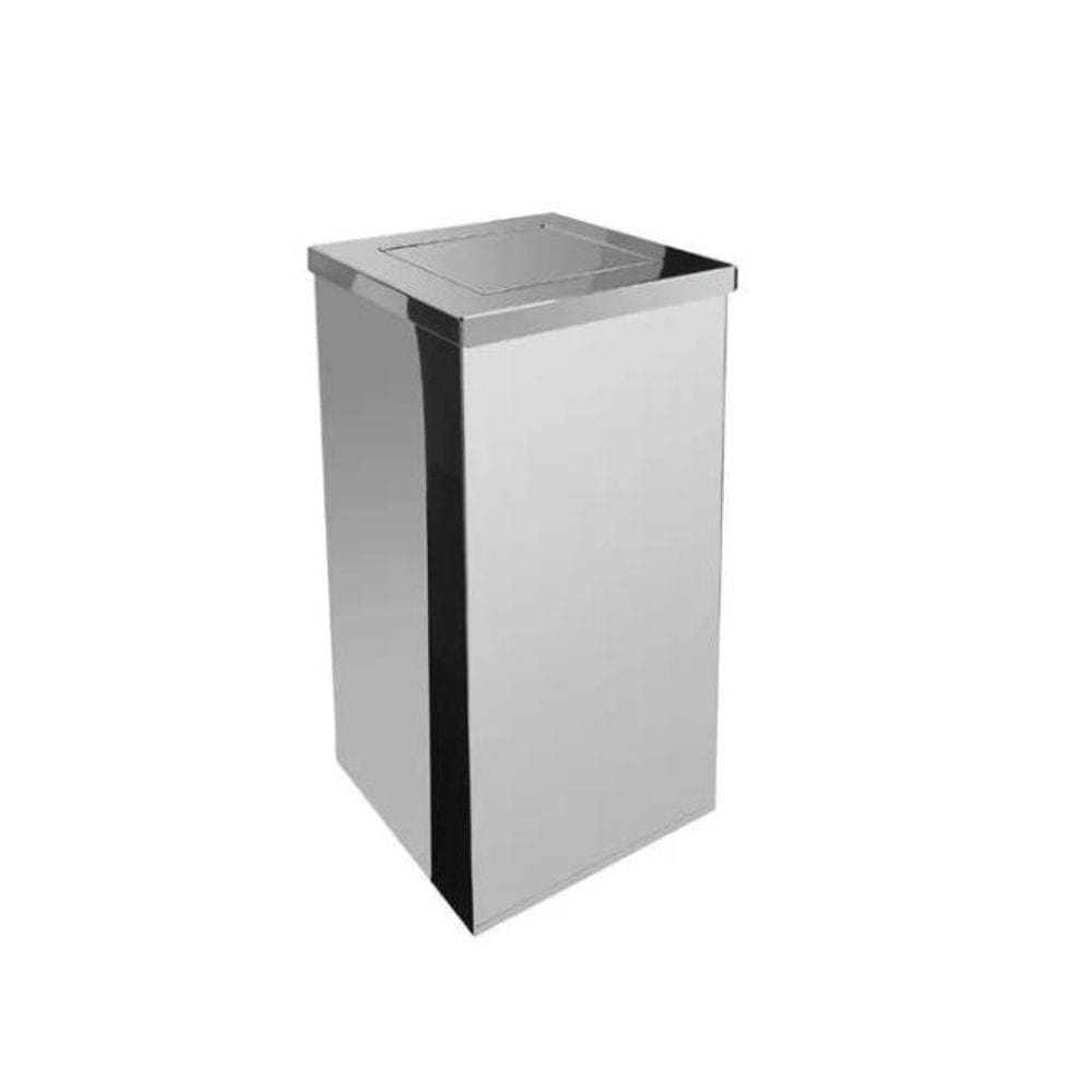 Lixeira Quadrada Inox 30 Litros Basculante