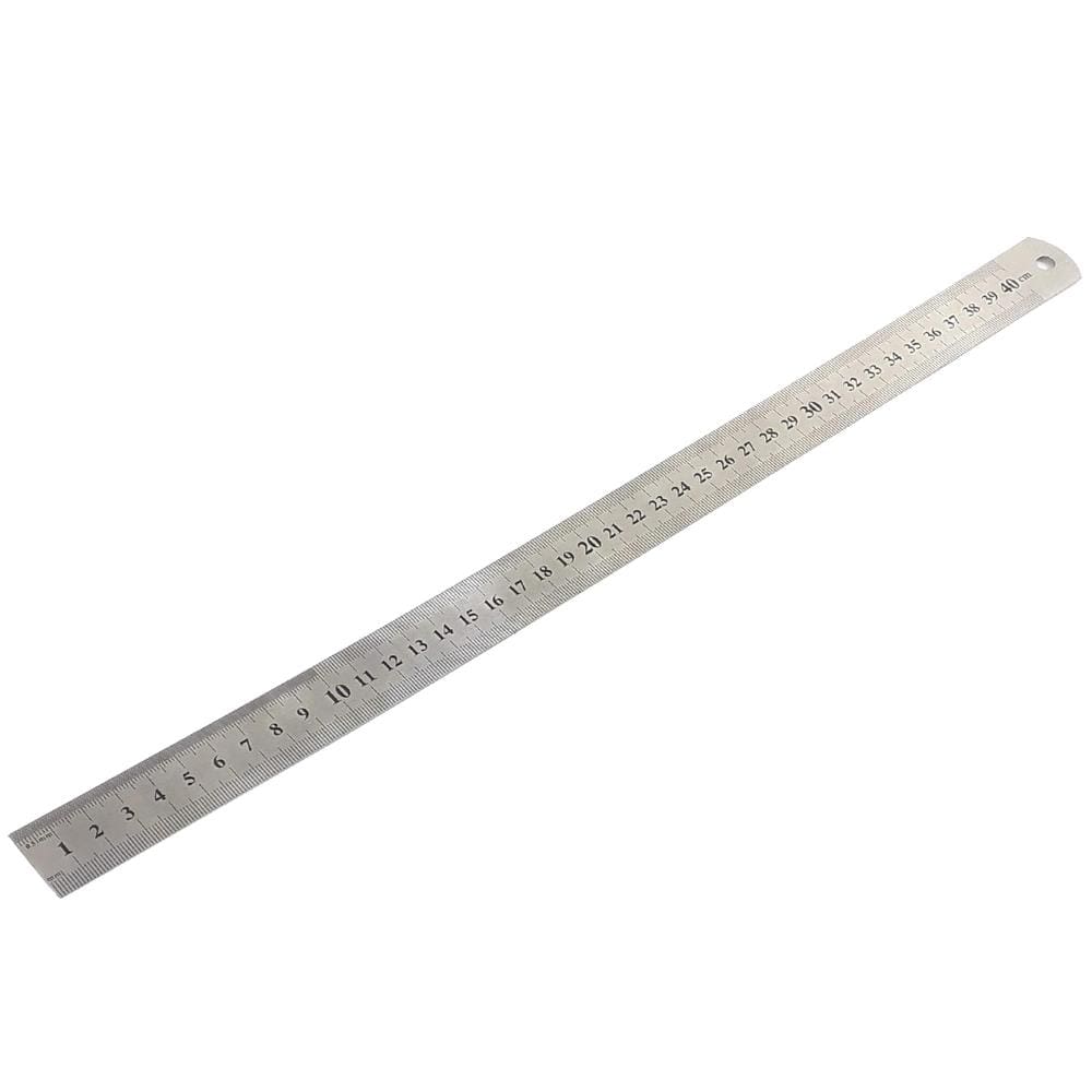 Régua Metal Inoxidável Marcação De Baixo Relevo Uso Escolar Escritório Engenheiro Profissional 40 cm