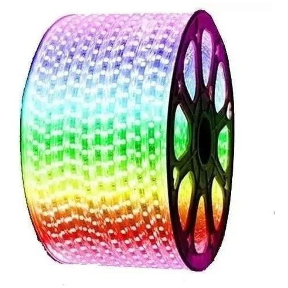 Mangueira Chata Fita de LED 110V Luz RGB 6MM 1 Metro 4040