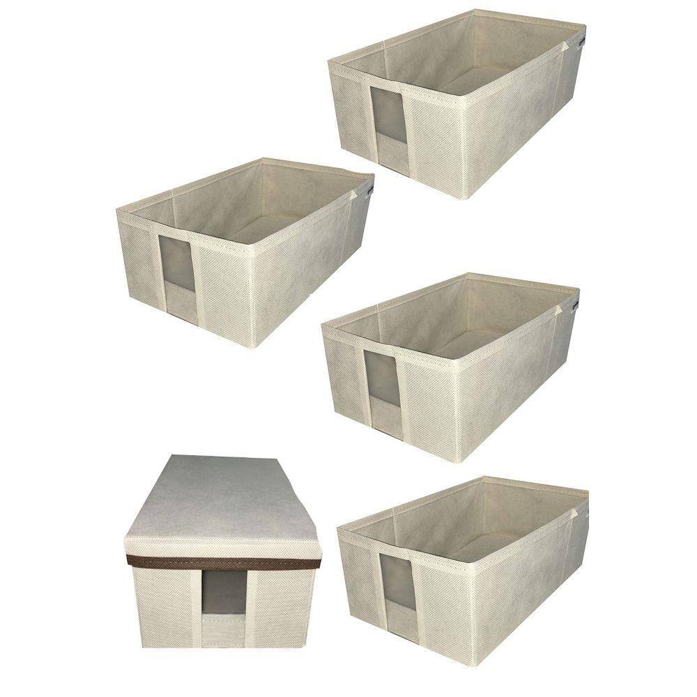Caixa Sapateira com visor e tampa pequena para organizar - L 20cm x A 11cm x P 31cm - KIT C/ 5