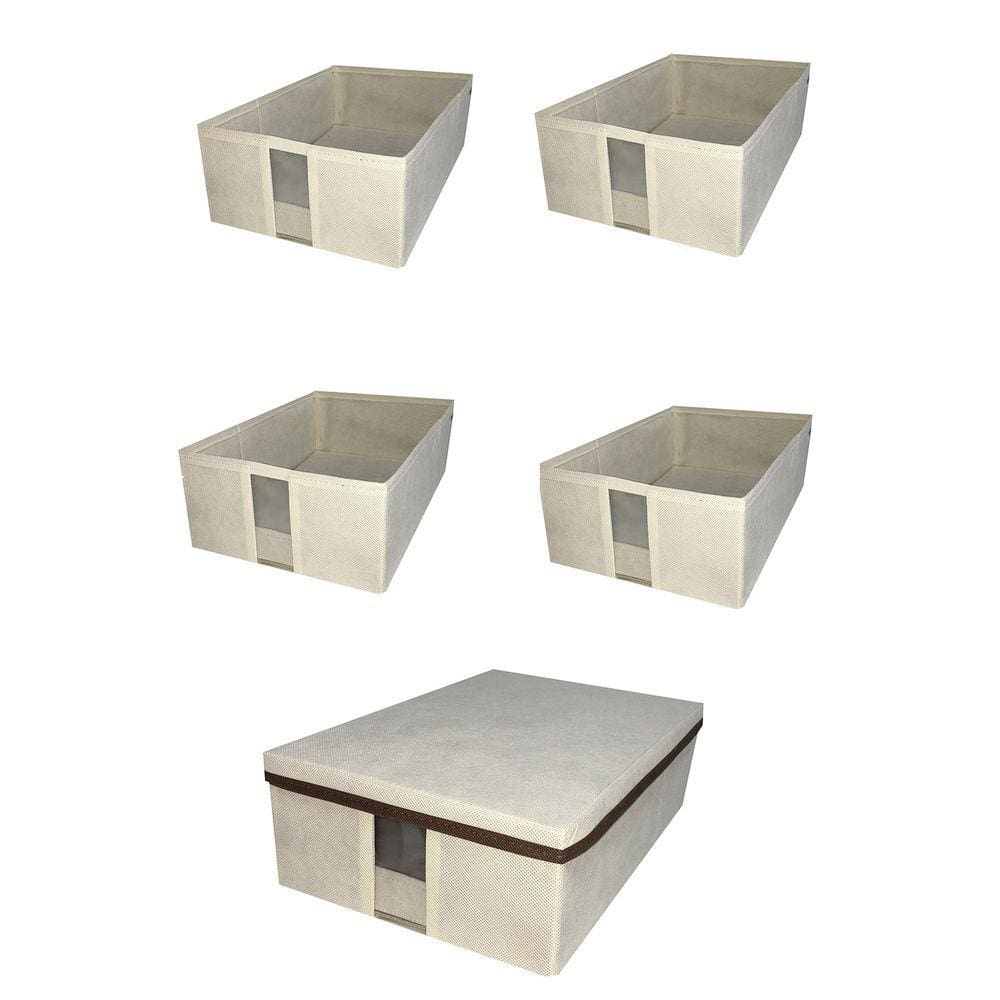 Sapateira grande com visor tampa caixa multiuso para closet- L 25cm x A 11cm x P 37cm - KIT C/5