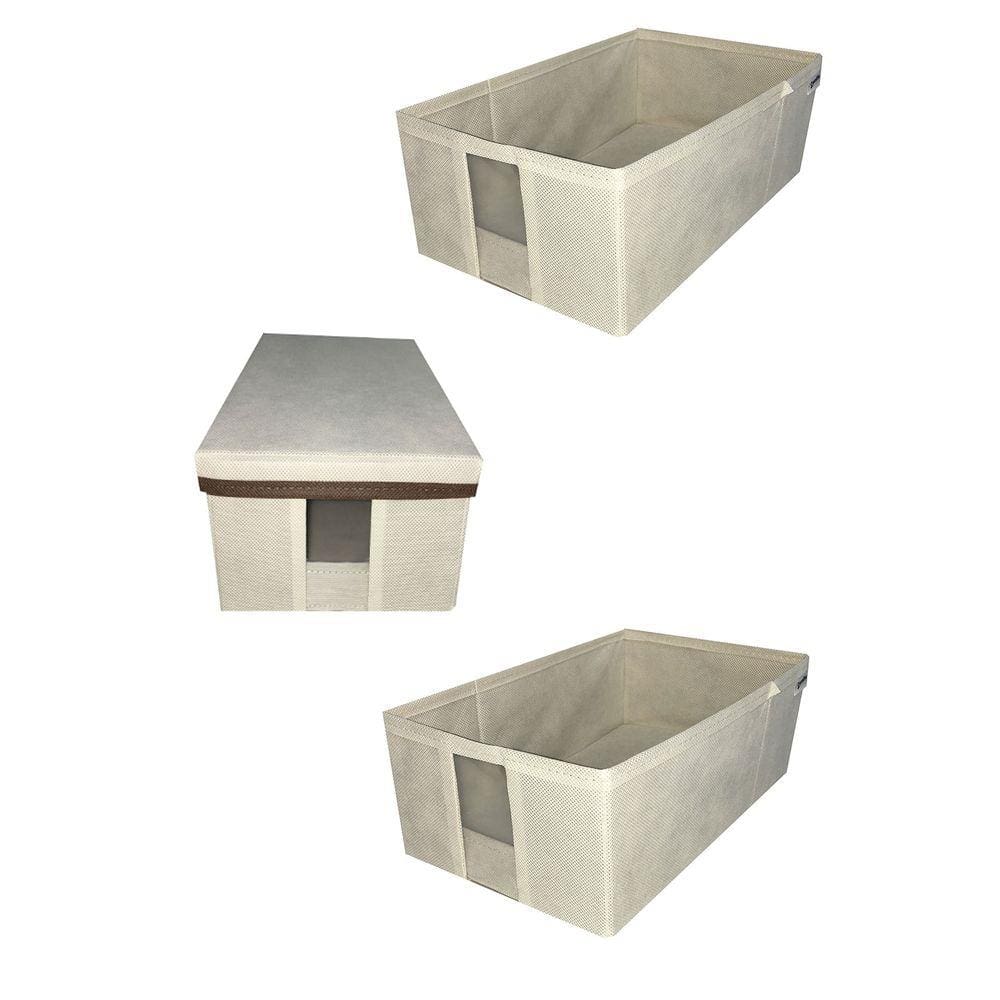 Caixa Sapateira com visor e tampa pequena para organizar - L 20cm x A 11cm x P 31cm - KIT C/ 3