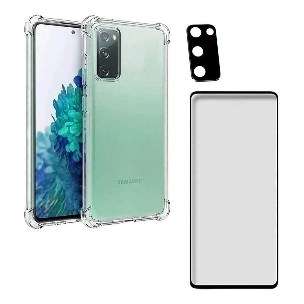 Capa Anti Impacto Galaxy S20 Fe + Vidro 3D + Vidro 3D Camera