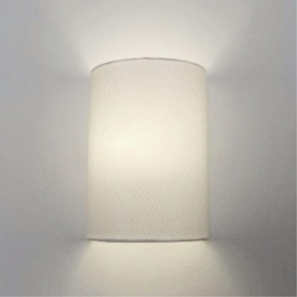 Arandela Meia Cana Retro em Tecido 25/18x10cm Branco Bivolt