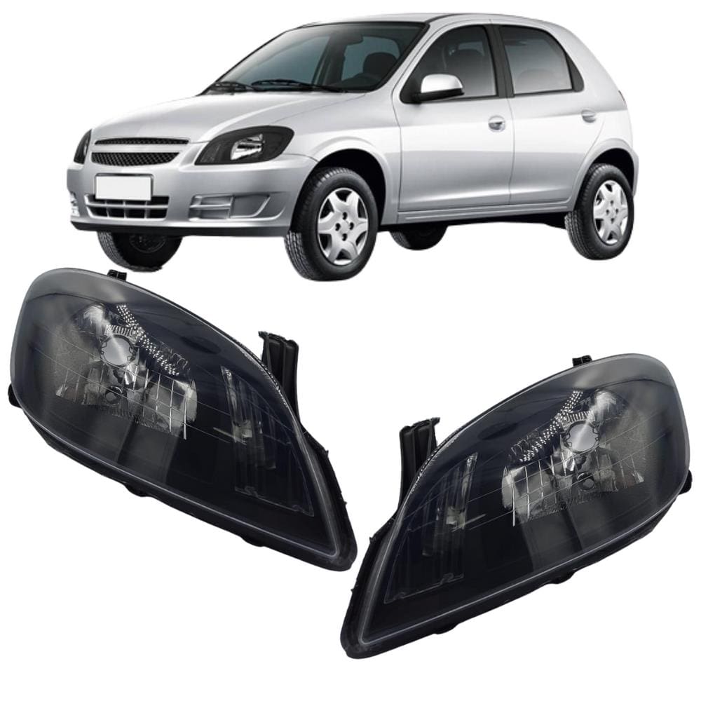 Par Farol Chevrolet Celta 2007 2008 2009 2010 2011 2012 2013 2014 2015 Prisma Máscara Negra