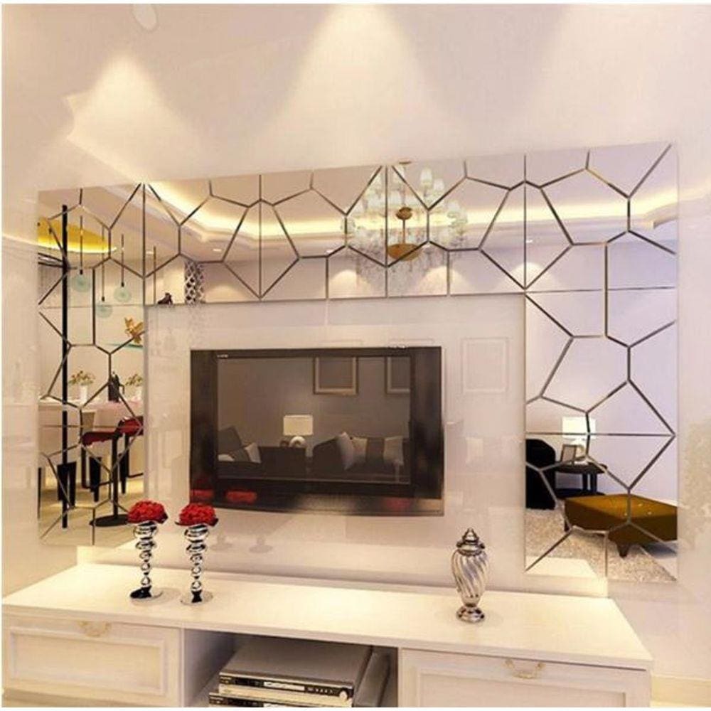 Espelho Decorativo Voronoi Grande Acrílico 3,20mx 0,40m
