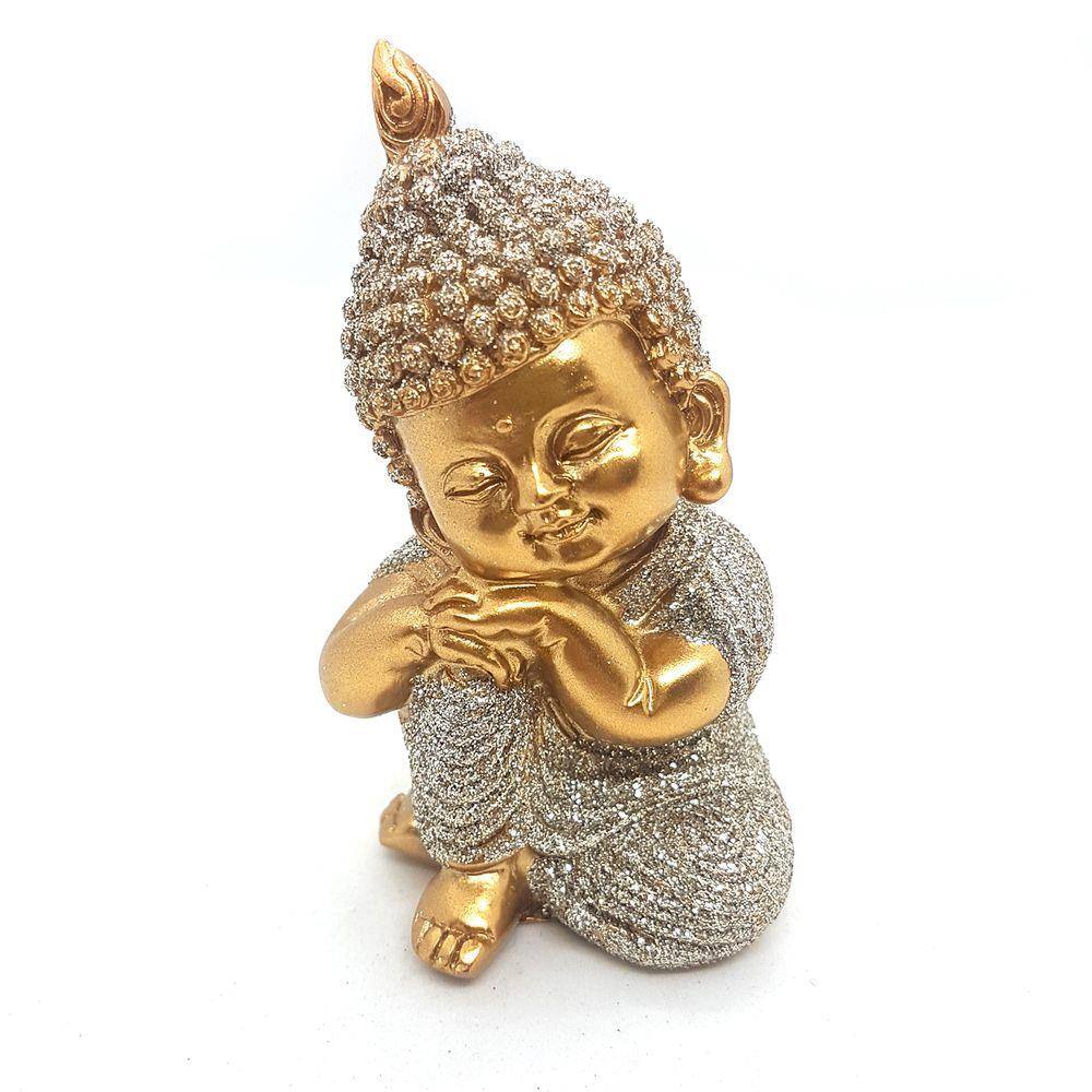 Buda Baby Bebê Refletindo Baby Buda Brilhante Estatueta 8 cm