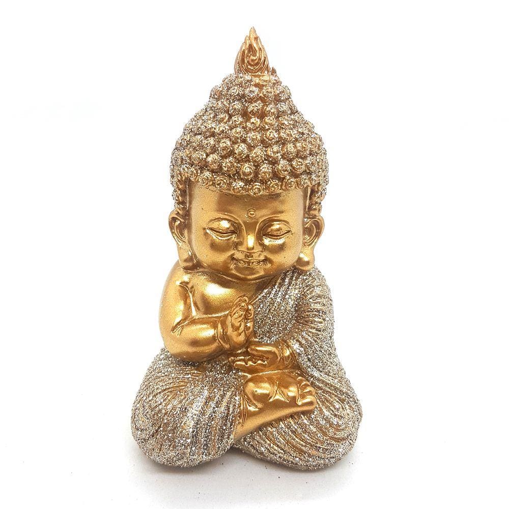 Buda Baby Bebê Orando Baby Buda Brilhante Estatueta 8 cm