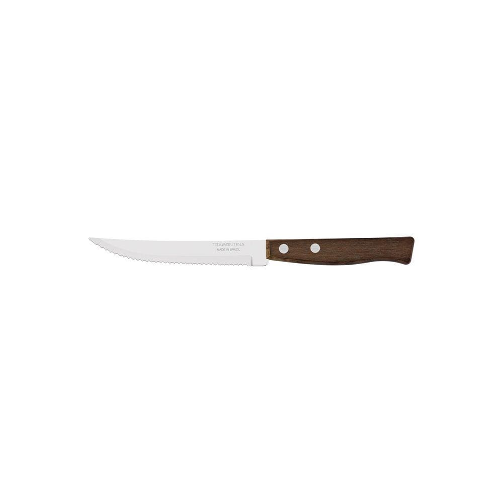 Conjunto de Facas para Churrasco e Frutas Tramontina Tradicional com Lâminas em Aço Inox e Cabos de Madeira Natural 12 Peças Tramontina