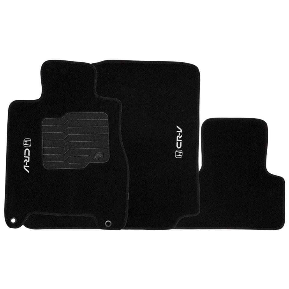 Jogo de Tapete Automotivo Carpete Crv 2012 à 2018 Soft Logo Bordado 3 Peças