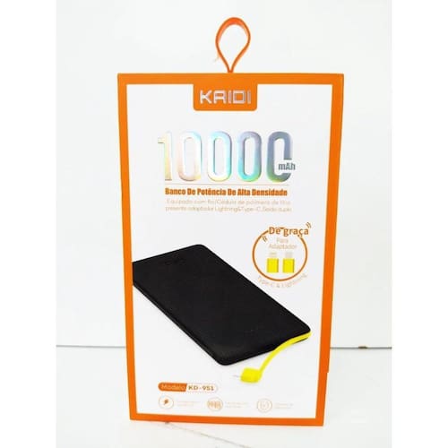 Carregador Portátil Kaidi Powerbank Kd-951 10000 Mh