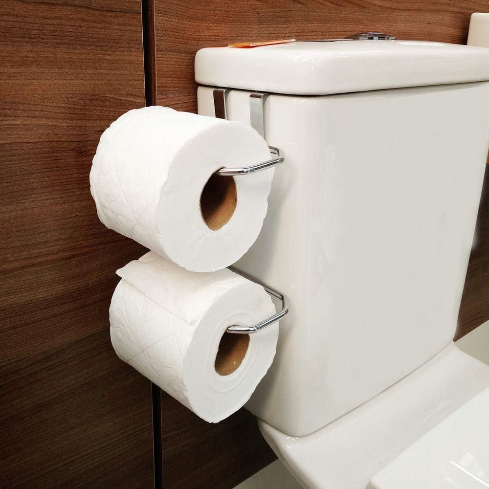 Suporte Duplo Papel Higiênico Papeleira Caixa De Descarga