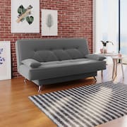 Sofá Cama 1,80m Flórida Suede Cinza Adonai Estofados