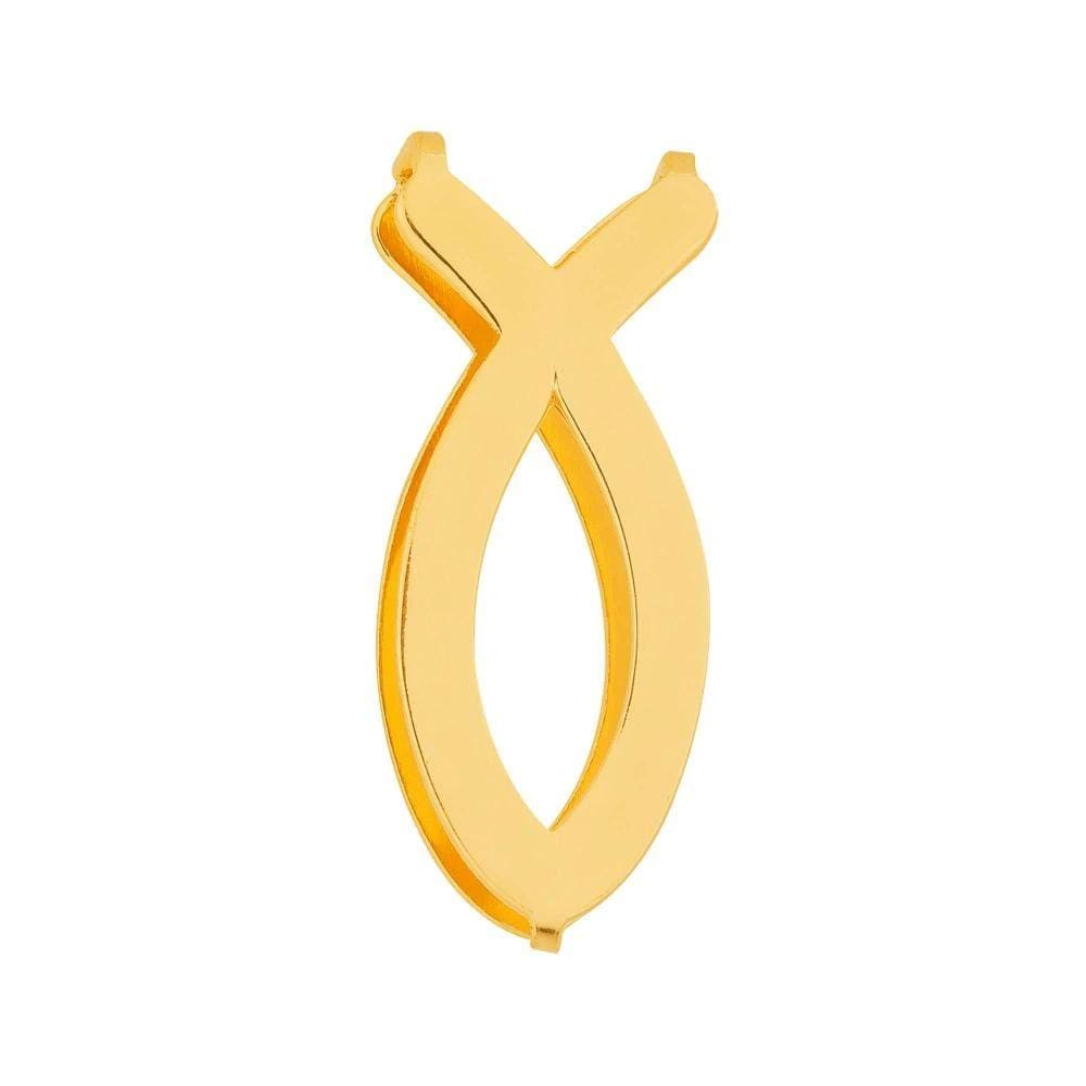 Pingente Aço Hit Simbolo Fé Ichthys 16.5mm Gold IPG
