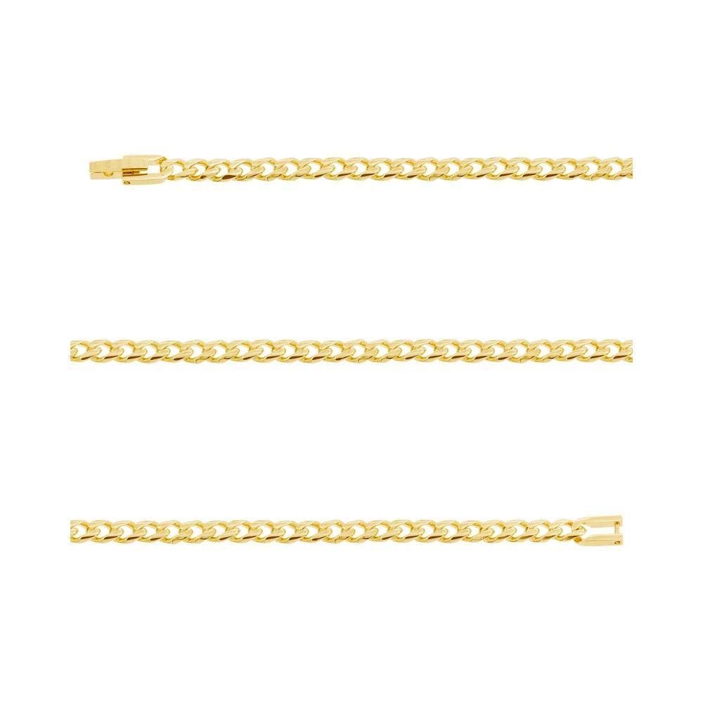 Corrente Aço Groumet Achatado 4.70mm 60cm Gold IPG