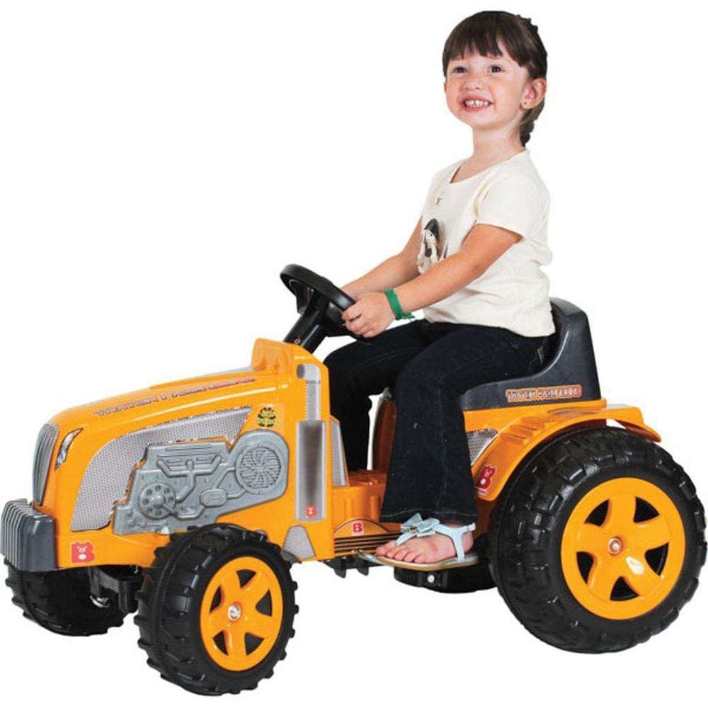Veiculo a Pedal Trator Fazendeiro Amarelo