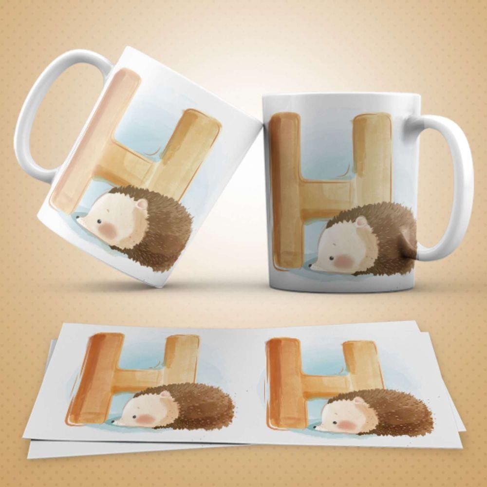 Caneca Personalizada Infantil Letra H