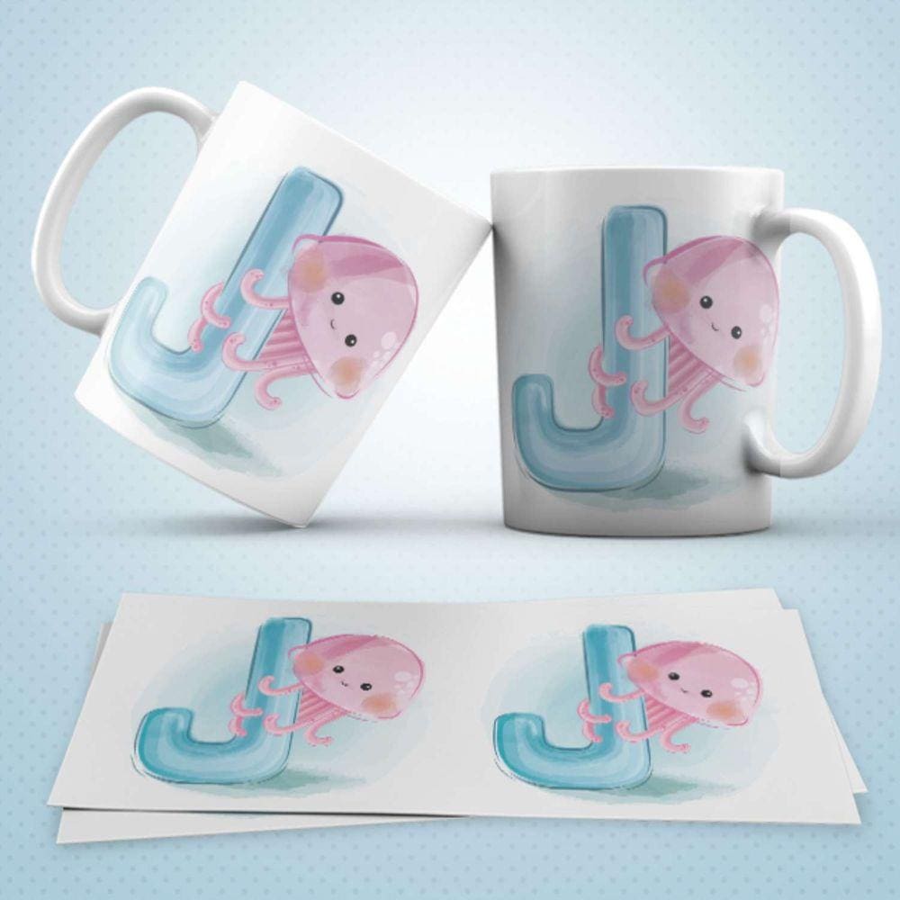Caneca Personalizada Infantil Letra J