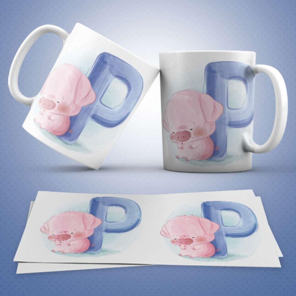Caneca Personalizada Infantil Letra P
