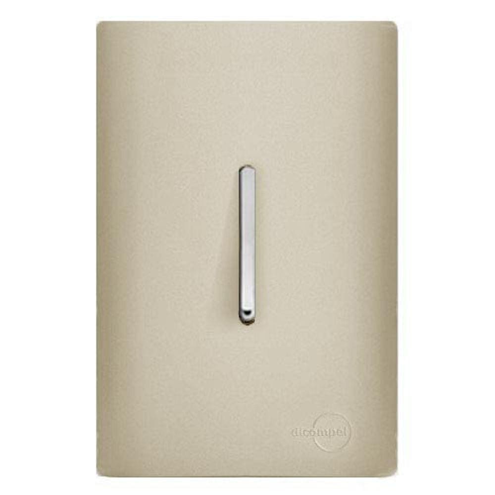 Cj Interruptor Simples Vertical Com Suporte 4X2 - Dicompel Novara Champanhe Cromado - Dnv1500/1Chcr