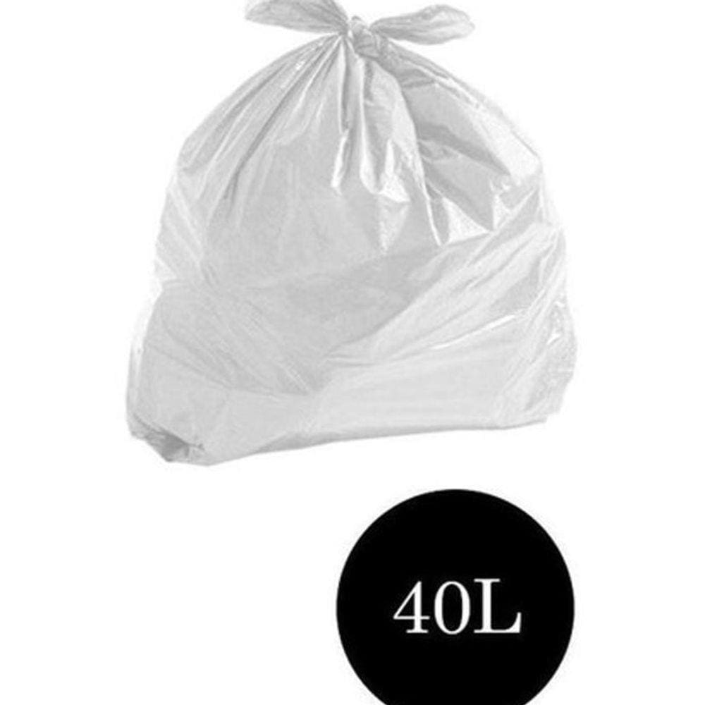 Saco De Lixo Comum Branco Leitoso 40L Pacotes Com 100Un