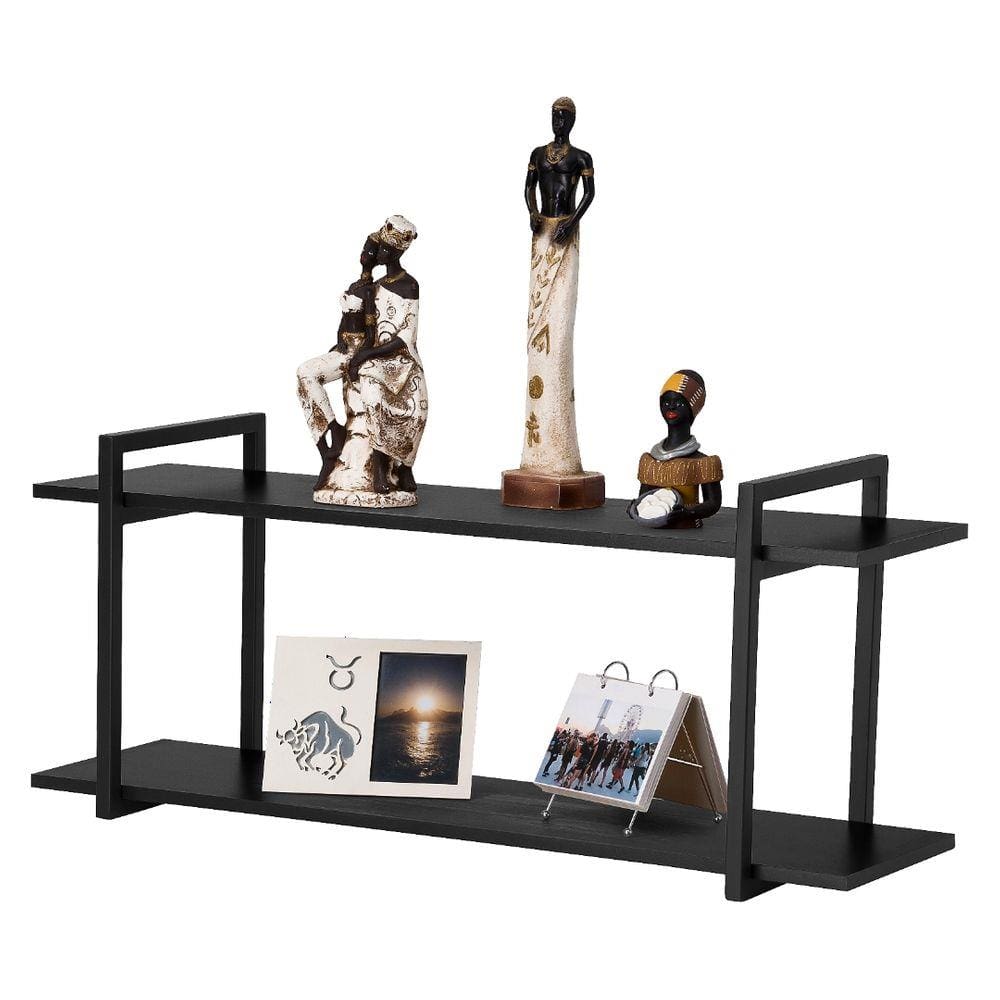 Nicho Sala e Quarto Preto Com Prateleiras Preto 60cm
