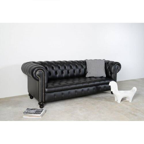 Sofá Chesterfield de Couro Natural 3 Lugares | Extra