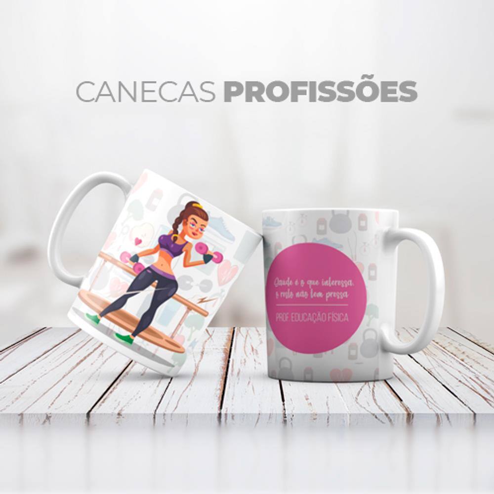 Caneca Personalizada Profissão Professora Educação Fisica