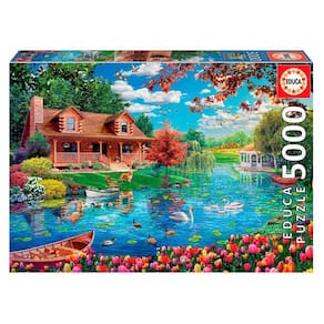 Puzzle 1000 peças Casa no Lago - Loja Grow