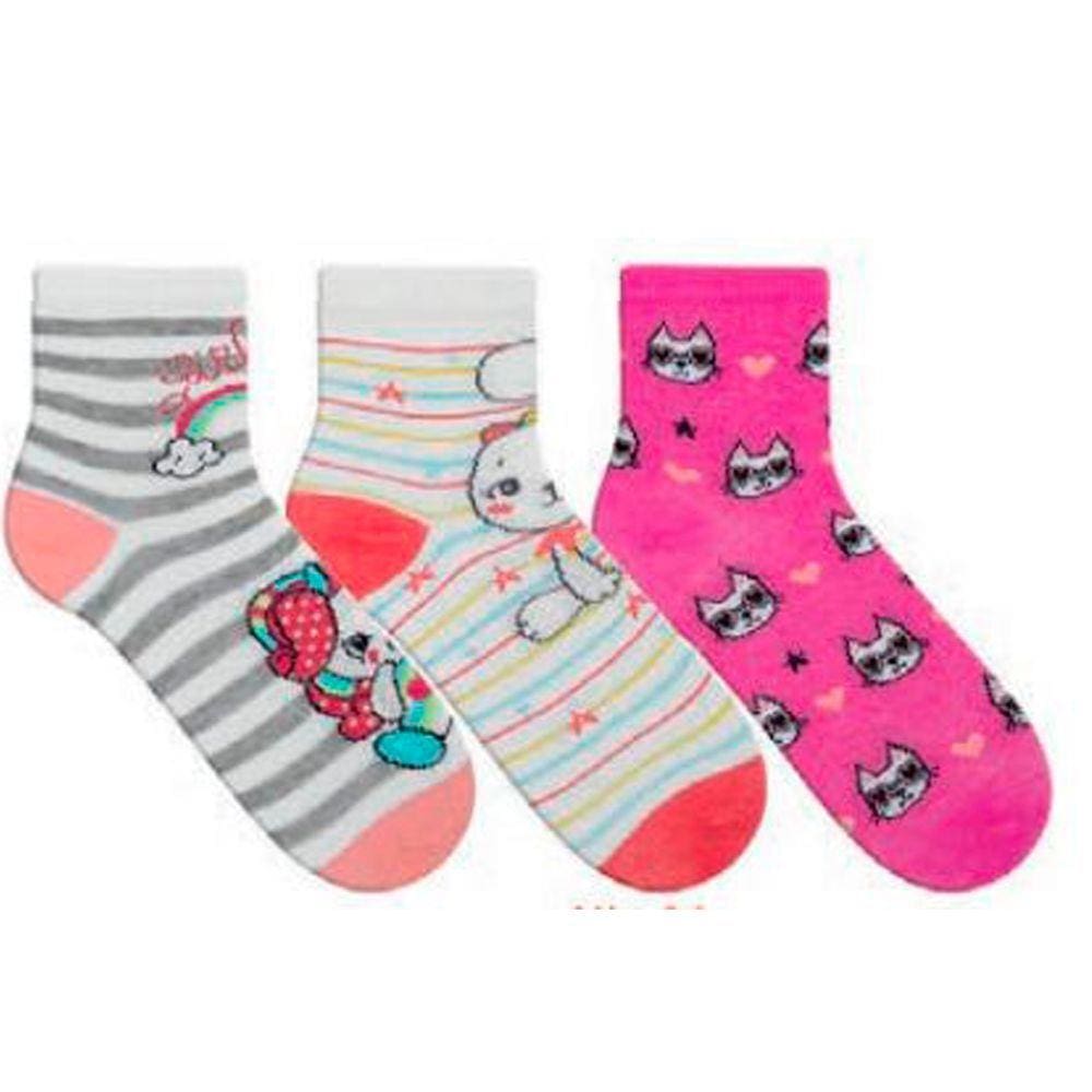 Meia Infantil para Menina Estampada 24 ao 27