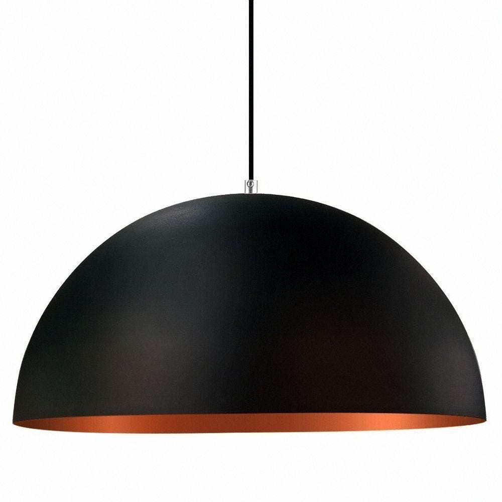 Lustre Pendente Meia Lua 40Cm Alumínio Cobre As Luminárias