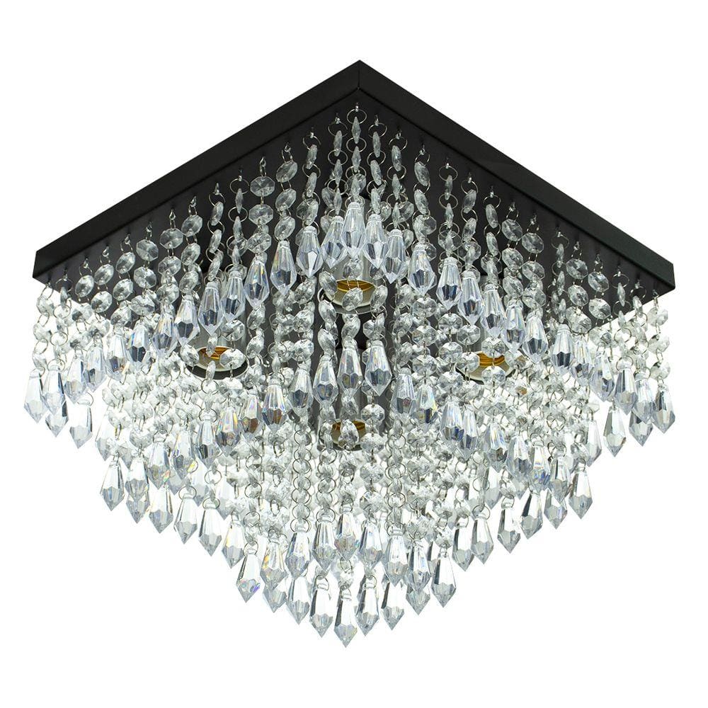 Lustre De Cristal Acrilico Sweetcrillic 30x30 Preto Lindo!
