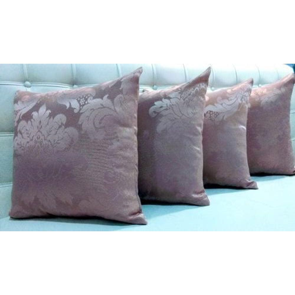 Kit 4 Almofadas Decorativas Jacquard Medalhão Rosê 45x45cm