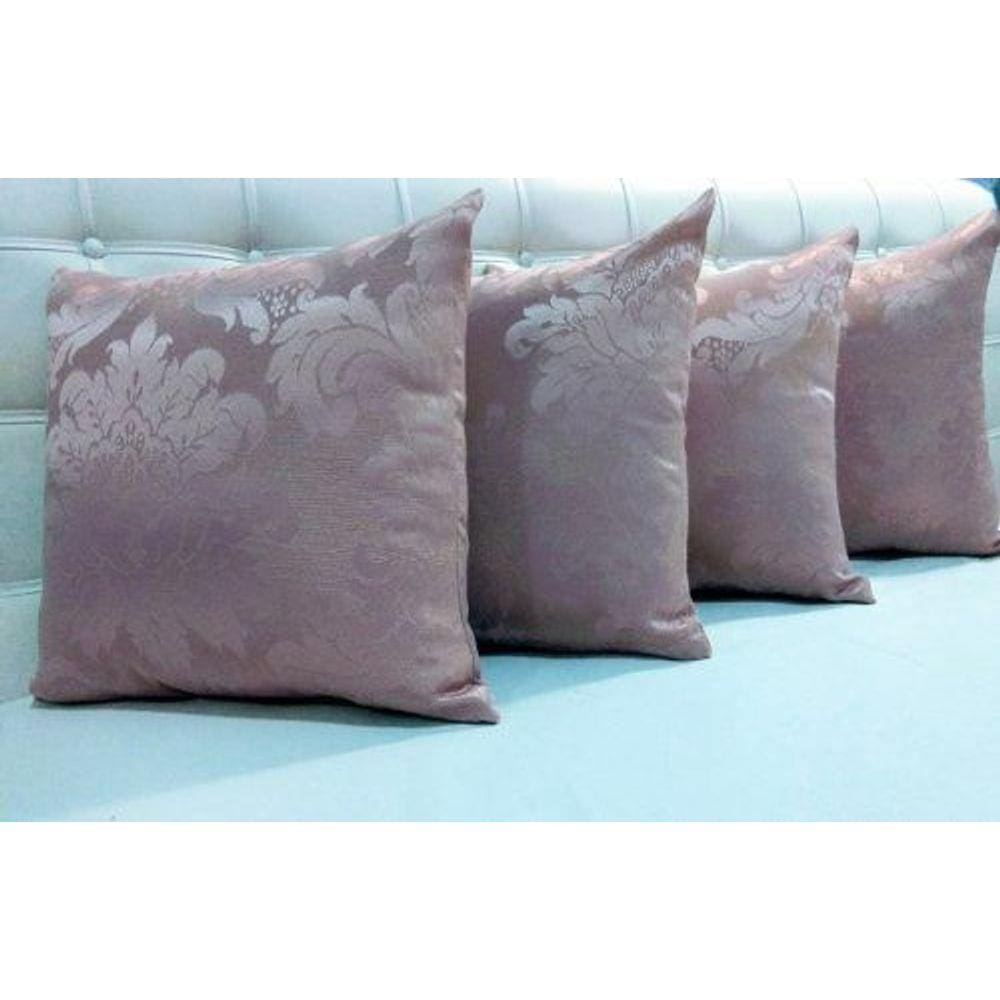 Kit 4 Almofadas Decorativas Jacquard Medalhão Rosê 45x45cm