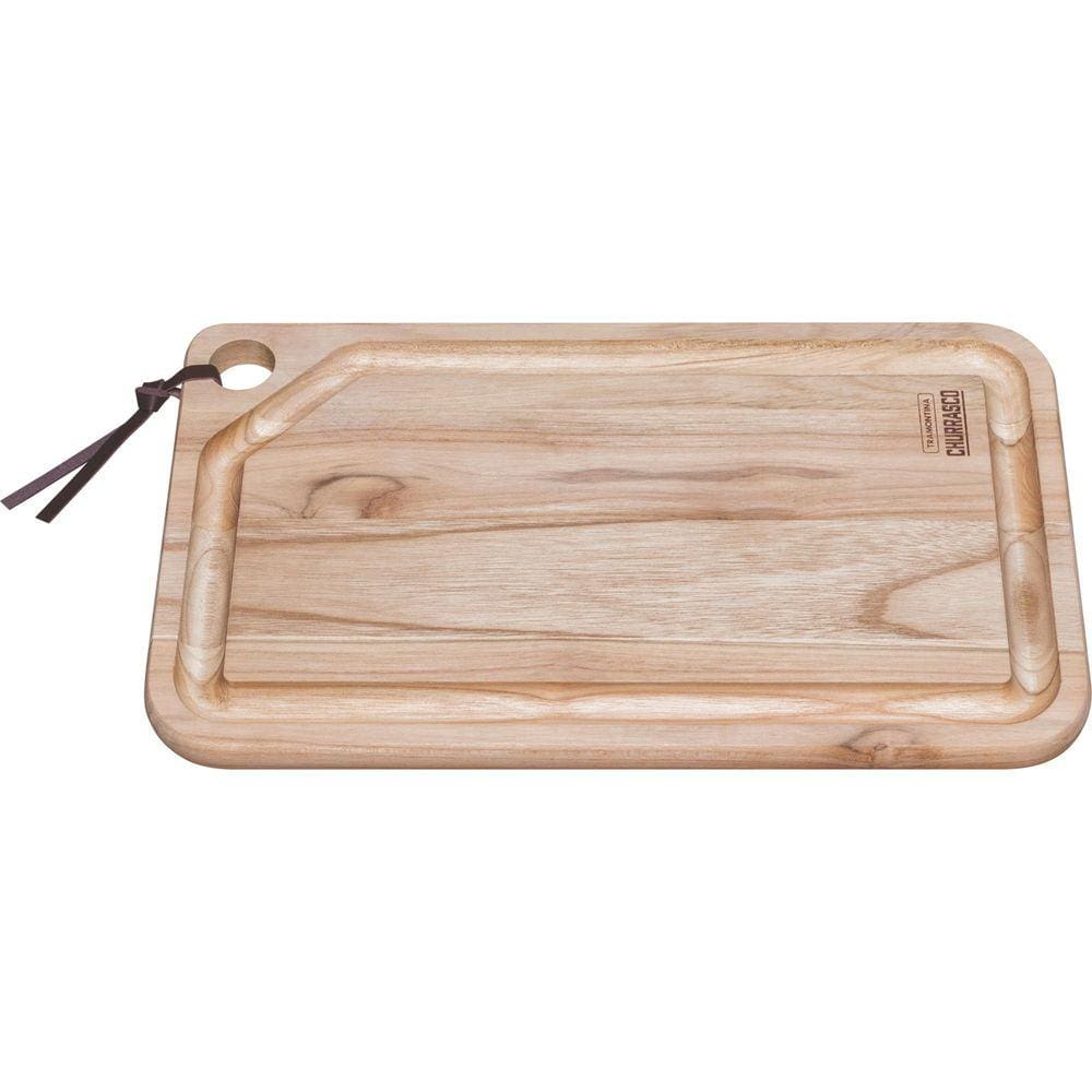 Tábua para Churrasco Tramontina Retangular em Madeira Teca com Acabamento Natural 40 x 24 cm Tramontina