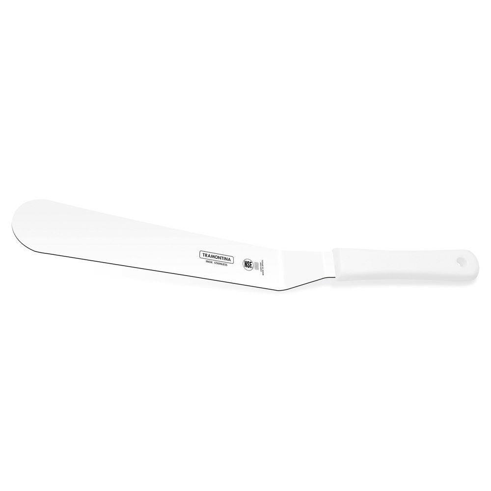 Espátula para confeiteiro 10” Tramontina em Aço Inox e Cabo Branco Tramontina