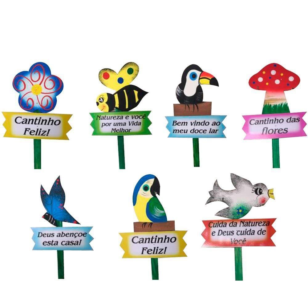 Kit 3 Placas Frases Casa E Jardim Em Madeira Garder