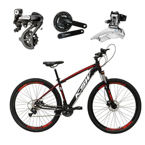 Bicicleta alumnio ksw shimano altus 24 vel freio hidrulico e