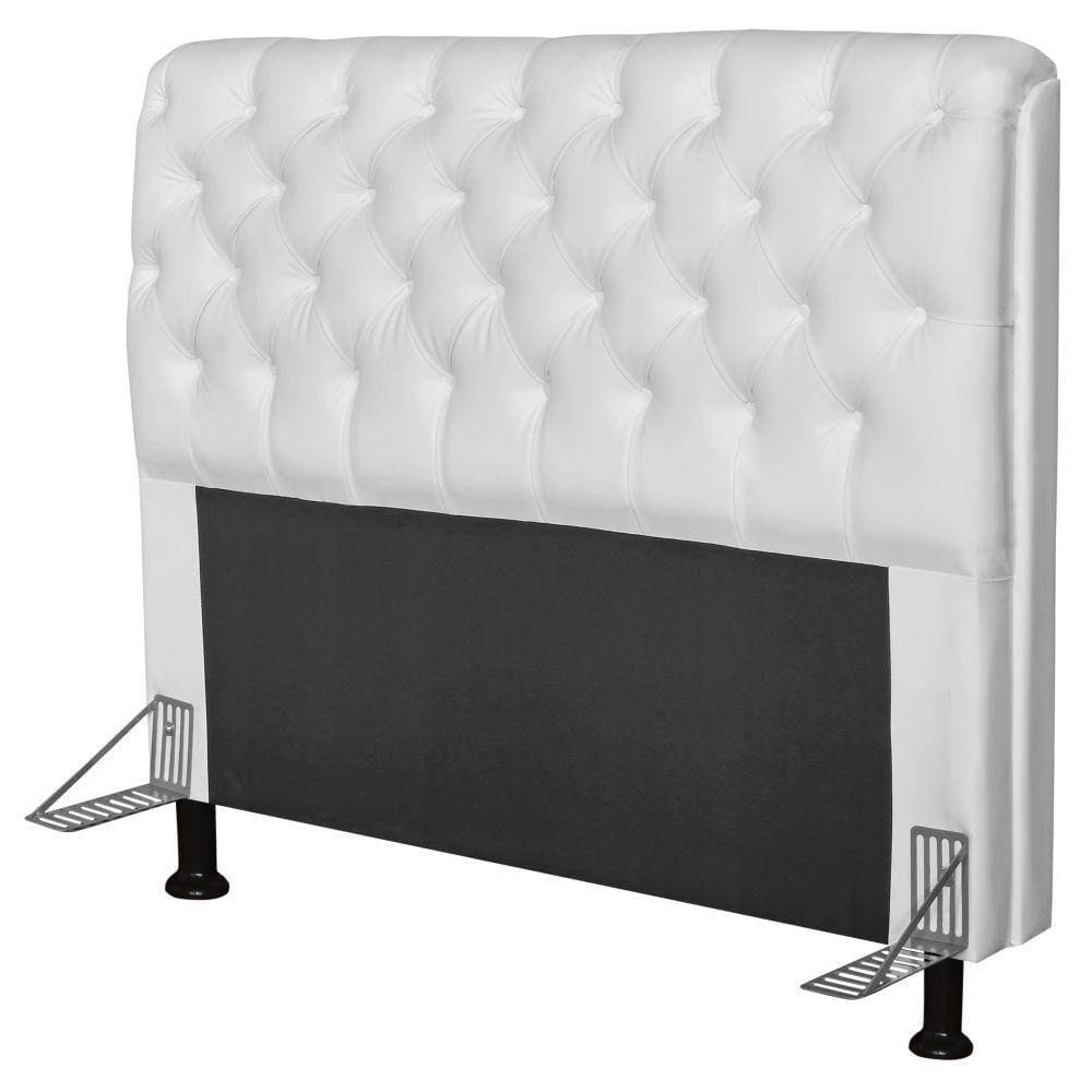 Cabeceira Paris Box Casal 160cm Paris Corino Branco