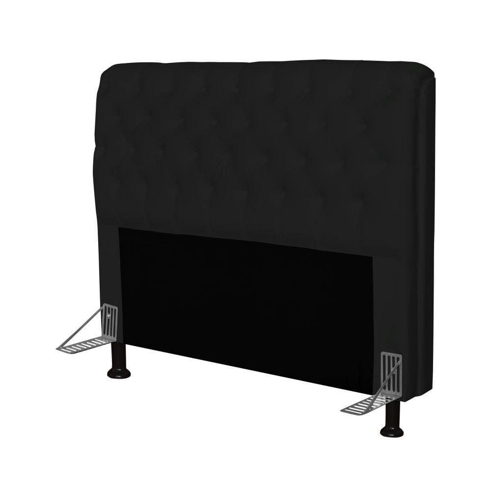 Cabeceira Paris Box Casal 140cm Paris Corino Preto