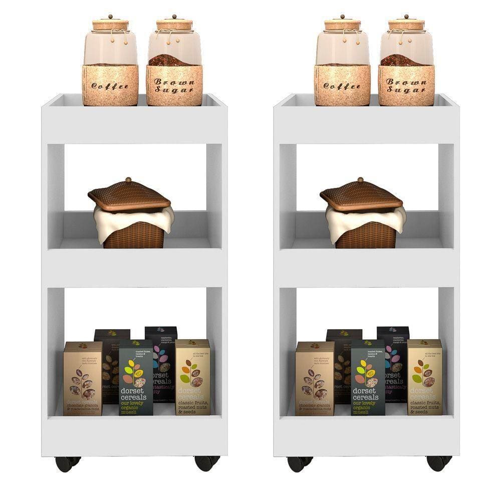 Kit 2 Armários Multiuso para Cozinha Mpozenato Branco