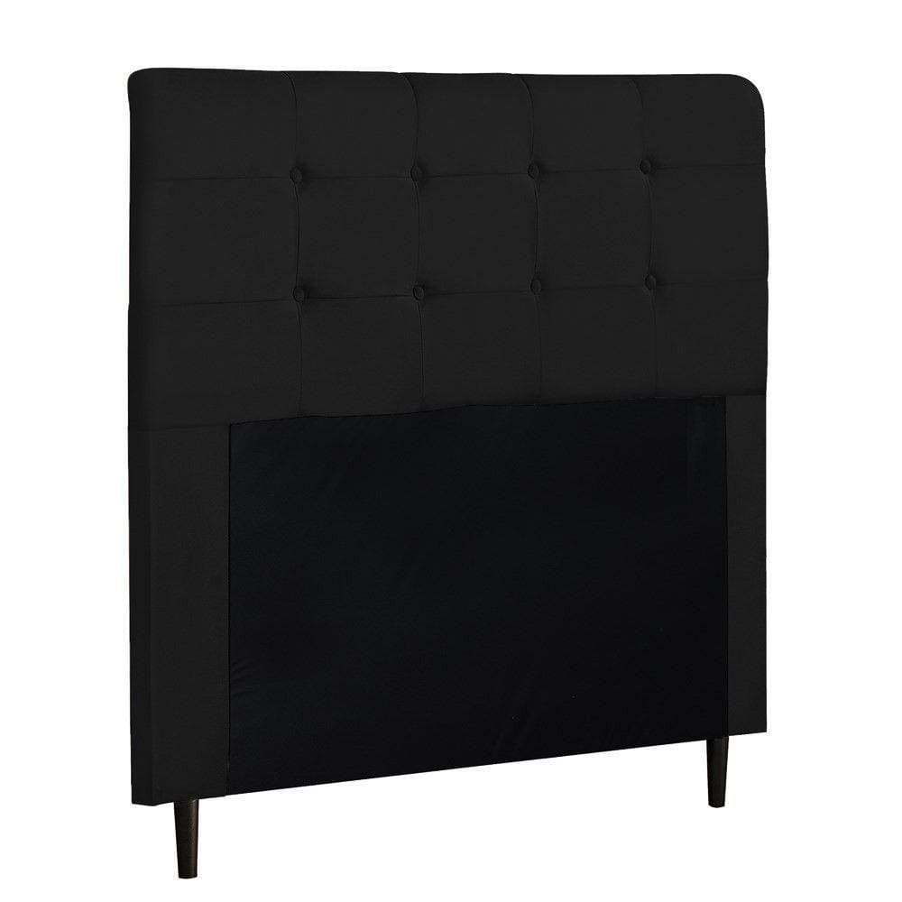 Cabeceira de Casal King 195cm Luna Suede Preto Mpozenato