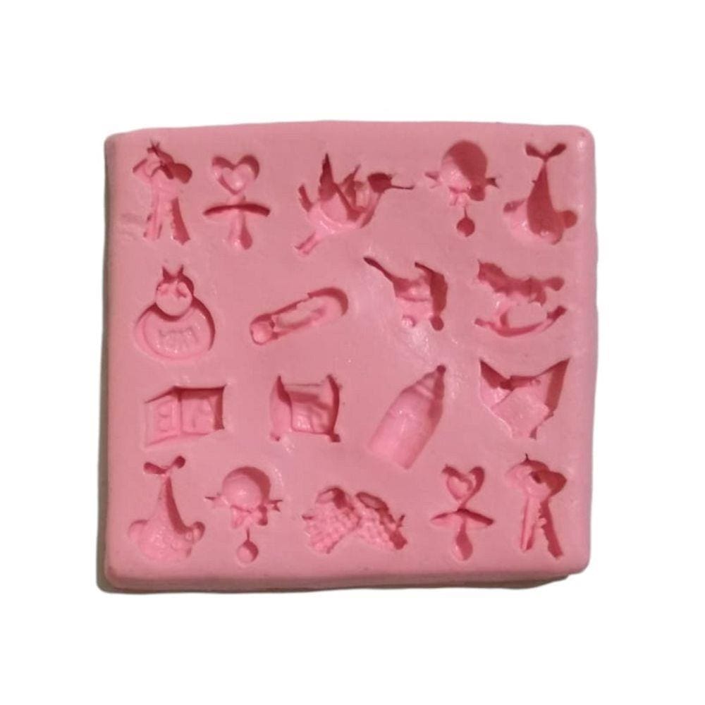 Molde De Silicone Chá De Bebê, Mamadeira, Chupeta