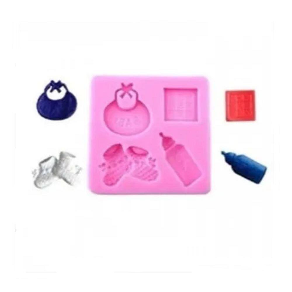 Molde De Silicone Chá De Bebê, Babador, Mamadeira